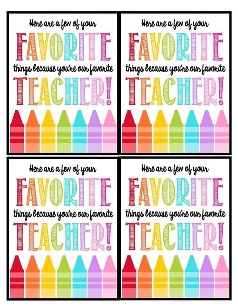 Free Printable Tags For Teacher Appreciation Gifts Printable Word