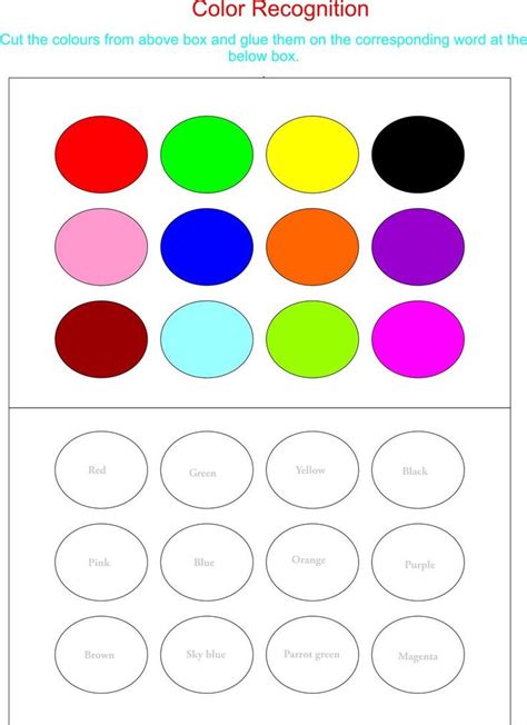 Color Recognition Worksheets For Preschoolers Working With Colors Is