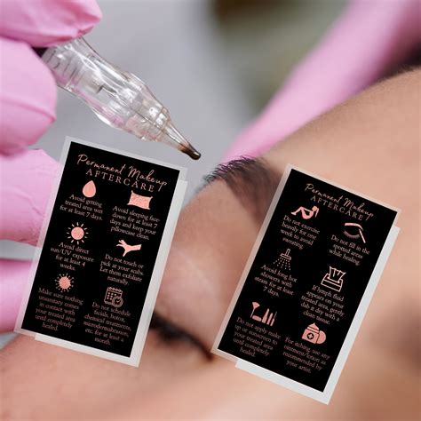 Permanent Makeup Aftercare Cards Physical Printed 2x35 Etsy