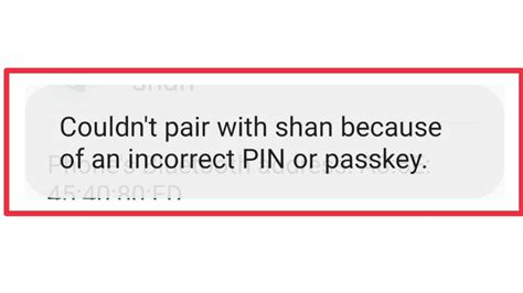 Bluetooth Couldnt Pair With Because Of An Incorrect Pin Or Passkey
