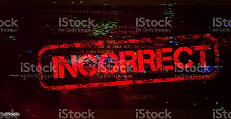 Abstract Technology Dark Background With Red Stamp Incorrect Stock