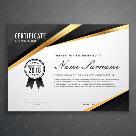 Diseño De Plantilla De Certificado Negro Dorado Premium Vector Premium
