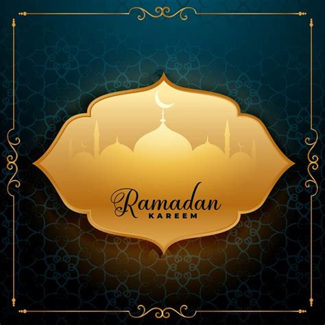 Impressionante Ramadan Kareem Saudação Fundo Vetor Grátis