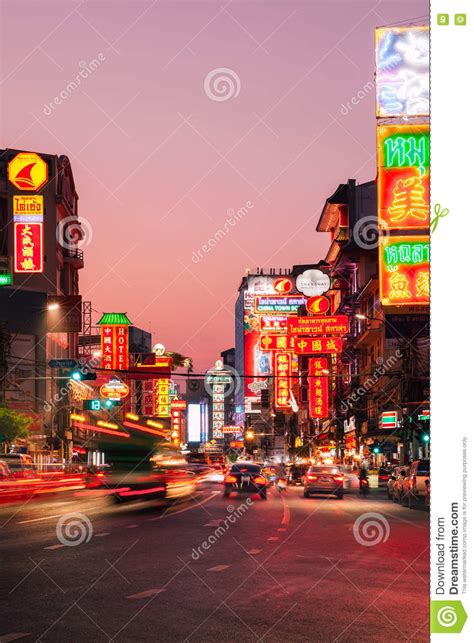Neon Lights Of Chinatown Bangkok Thailand Editorial Stock Photo