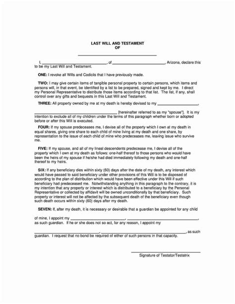 Texas Pdf Printable Last Will And Testament Template