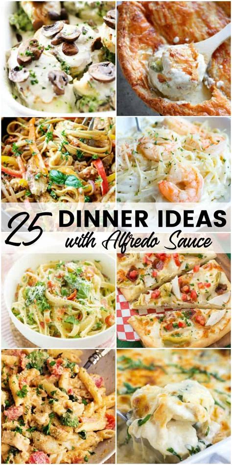 Here are 25 dinner ideas. 25 Dinner Ideas with Alfredo Sauce • Bread Booze Bacon