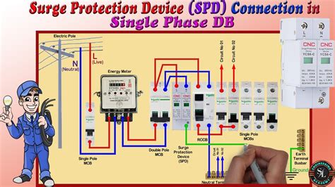 Surge Protection Device SPD Connection In Single Phase DB How To Install Surge Protection