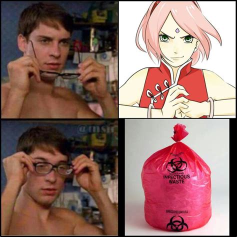 Four Different Pictures Of A Man With Pink Hair And Glasses Holding A
