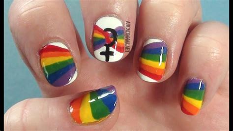 Gay Pride Nail Art Tutorial On Short Nails Arcadianailart Youtube