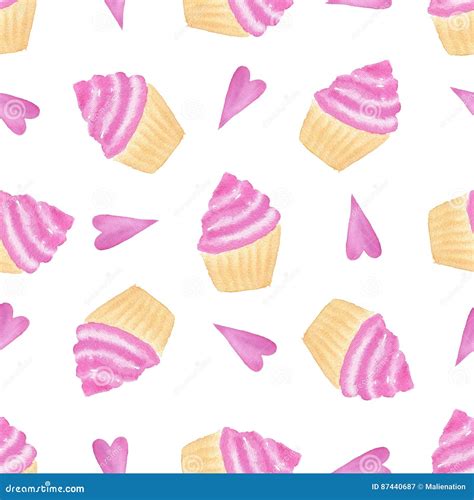 Cute Watercolor Seamless Pattern Painted Girly Texture Stock