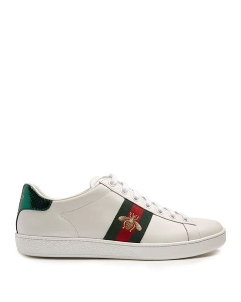 Gucci New Ace Bee Embroidered Leather Trainers In White Lyst