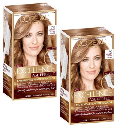 While still covering 100% of gray hair, even the stubborn ones. L'Oreal Paris Excellence Age Perfect Hair Color (Dark Soft ...
