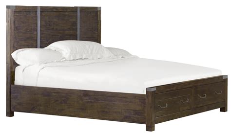 Magnussen Home Pine Hill Queen Panel Bed With Storage Footboard In