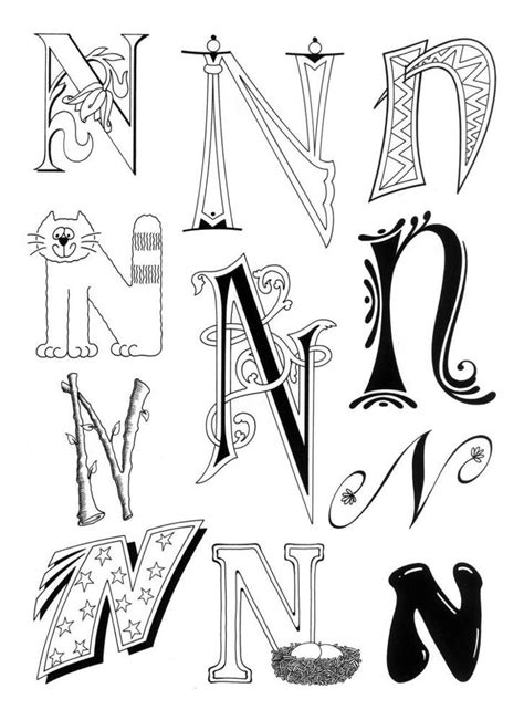 Letter N Lettering Alphabet Hand Lettering Fonts Hand Lettering