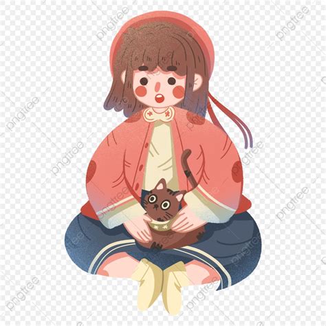 Cat Cute Anime Girl Red Hair