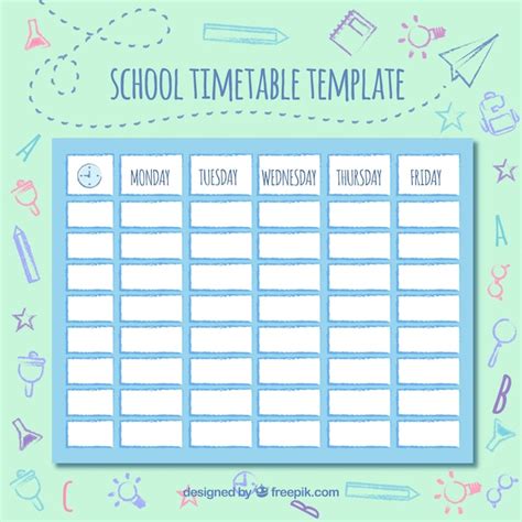 Cute School Schedule Vector Free Download