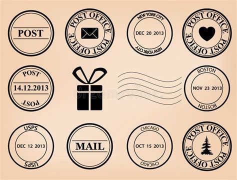 Set Vector Post Stamps Royalty Free Stock Image Image 34463016