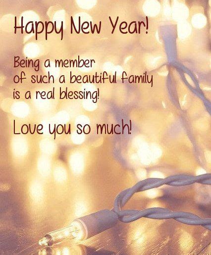 A Happy New Year Card With Lights In The Background And A Message