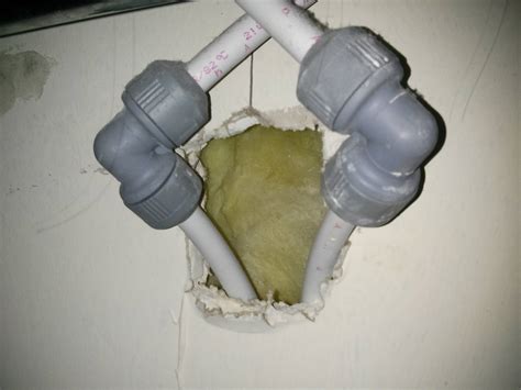 Central Heating How Can I Tidy Up A Hole In Drywall That Has Pipes Coming Through It Home