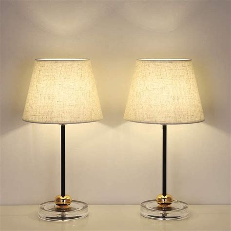 Bedside Nightstand Lamps Set Of 2 With Acrylic Base Small Walmart