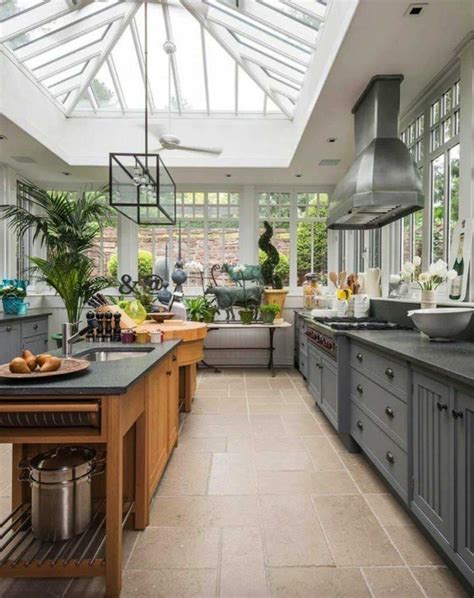 Stylish Homes Greenhouse Style Kitchen In A Renovated Farmhouse