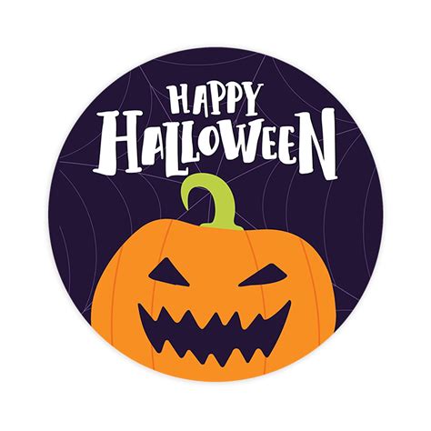 Andaz Press Happy Halloween Stickers 2 Inch Round 120 Bulk Pk Smiling