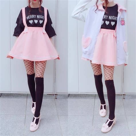 Cute Stretchy Kitty Skirt San51 Pastel Goth Pink Skater Skirt