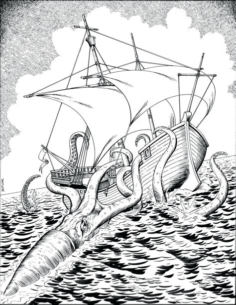 Giant Squid Coloring Page At Getdrawings Free Download