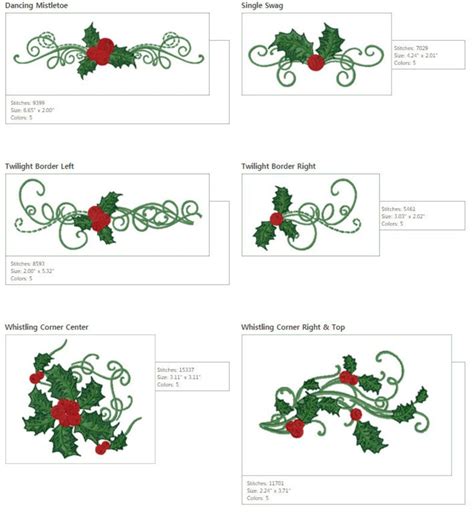 Abc Embroidery Designs 22 Mistletoe Carnival Holly Berries Etsy