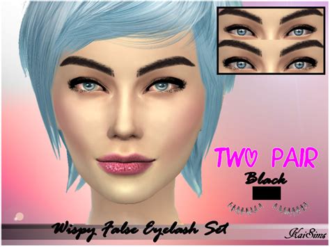 The Sims Resource Wispy False Eyelash Set 2