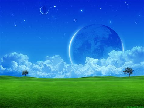 Download Landscape Moon Nature A Dreamy World Wallpaper