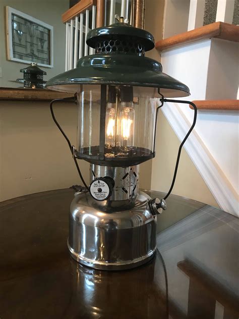 Electric Rustic Coleman Lantern Table Lamp With Touch Dimmer Etsy