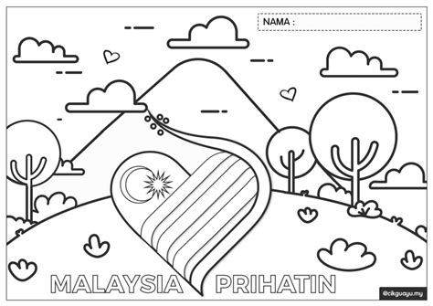 Colouring Poster Poster Hari Kemerdekaan Malaysia Prihatin