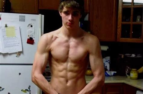 Shirtless Male Muscular Beefcake Frat Boy Jock Flexing Hunk Photo X C Picclick