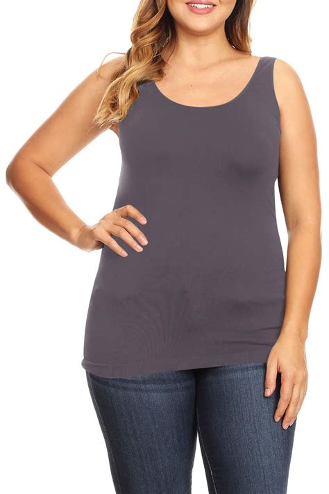 Women S Plus Size Basic Seamless Stretch Casual Basic Solid Sleeveless