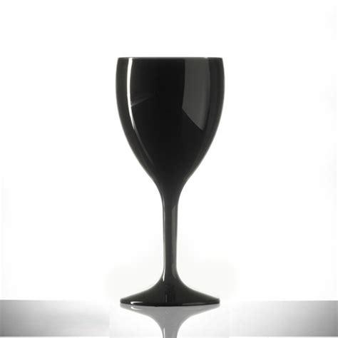 Black Plastic Wine Glass 11oz Elite Premium Polycarbonate