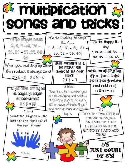 Tricks And Songs To Remember Multiplication Facts Homeschool Math