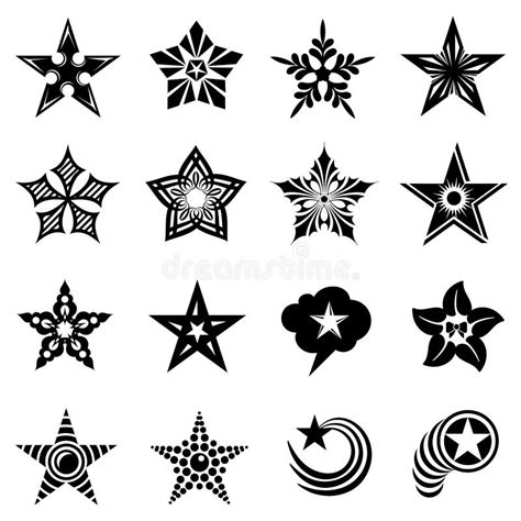 Decorative Stars Icons Set Grunge Vector Stock Vector Illustration Of