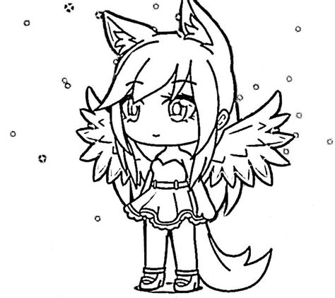 Kawaii Wolf Girl Coloring