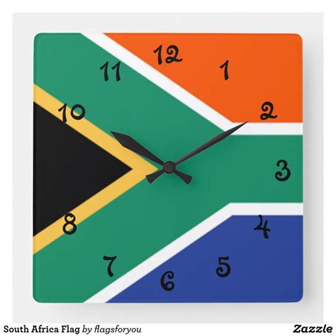 South Africa Flag Square Wall Clock Uk Square Wall Clock