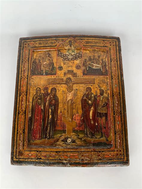 18th Century Russian Icon Depicting The Crucifixion Of Christ At 1stdibs