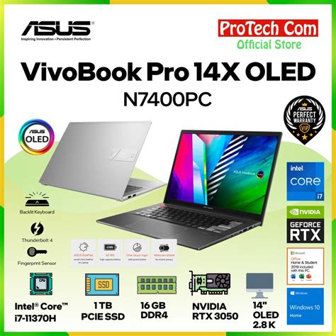 Jual Asus Vivobook Pro 14x Oled N7400pc I7 11370h 16g 1tb Rtx3050 14
