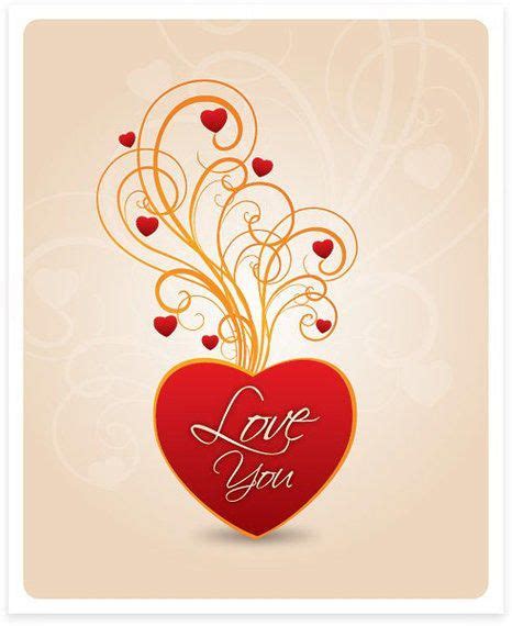 Love You Heart Swirls Vector Download