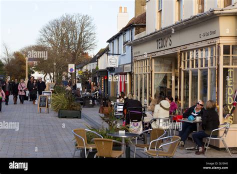 Shoreham By Sea West Sussex UK November Shps And Cafes On The Pedestrianised East