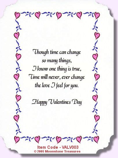 Valentine Card Verses By Moonstone Treasures Valentine Verses