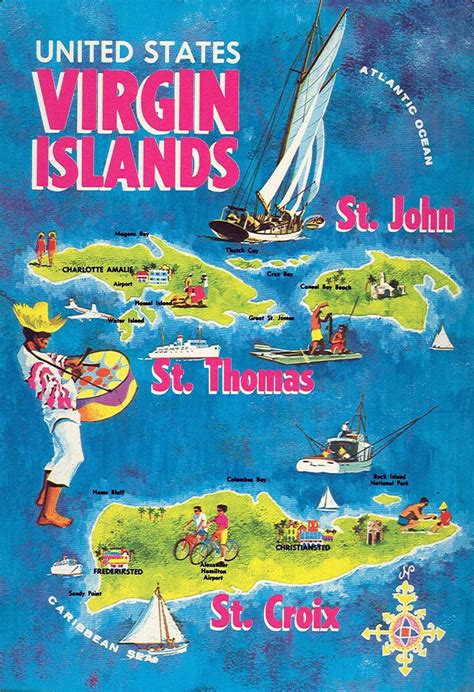 British Virgin Islands detailed tourist illustrated map. Detailed tourist illustrated map of 