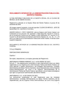 REGLAMENTO INTERIOR DE LA ADMINISTRACIÓN PÚBLICA reglamento