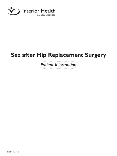 Sex After Hip Replacement Pdf Hip Surgery