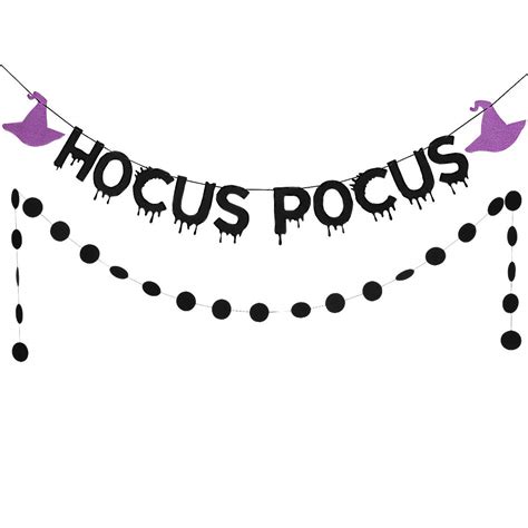 Buy Hocus Pocus Banner Black Glitter And Black Glitter Halloween Circle