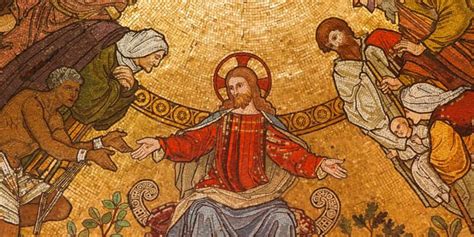 Mosaic Of Jesus Christ On Ceiling In Church In Cambridge Petr